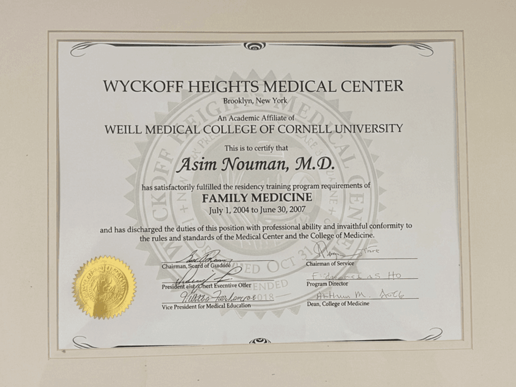 Family Medicine Residency — Wyckoff Heights Medical Center — Weill Medical College of Cornell University (2004–2007)